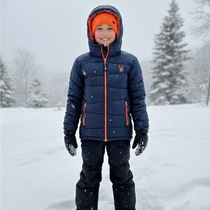 Spyder Jacket with Navy and Orange Accents (BOYS)